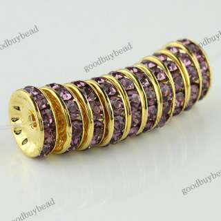 CRYSTAL GOLD SPACER LOOSE BEADS JEWELRY FINDINGS WHOLESALE 12MM  