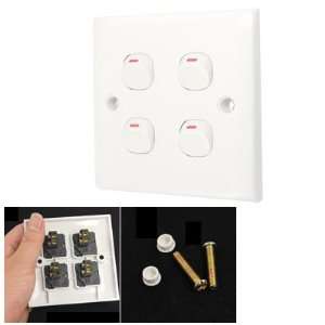  Amico White Plastic 10A 250V 4 Gang On/off Wall Plate 
