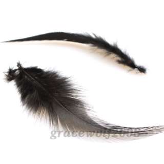 100pcs Wholesale Rooster Feather Black Fit Decorations Handmade 3 5 
