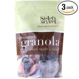 Sisters Secret Gourmet Granola, Baked Apple & Raisin, 10 Ounce Pouches 