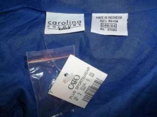 Blue CAROLINA COLOURS short sleeve Button Top Shirt 24W 24 W NWT 