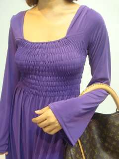 Purple Bell Long Sleeve Maxi Dress Sz XXL 3XL 16 18 20  