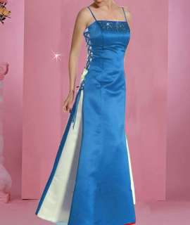 BI9 BLUE Prom Evening Dress Gown Ball Bridemaids size  