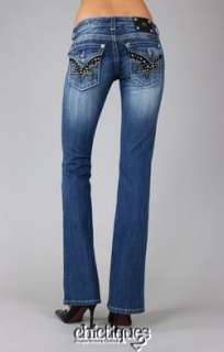 Miss Me Jeans Midnight Rocker Cowgirl Denim Boot Cut JW6064B Sz 25 