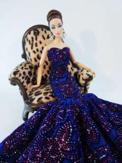 Eaki Candi Silkstone Barbie Fashion Royalty Size Model Gown Dress 