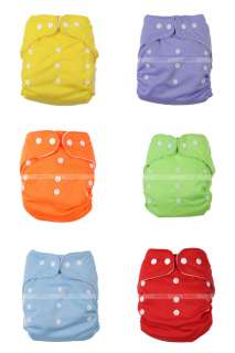 BABY POCKET CLOTH NAPPY DIAPER ONE SIZE FITS ALL 6 Colors  