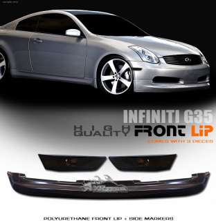 03 06 Infiniti G35 2D/2DR Gialla PU Front Bumper Lip Spoiler+Side 