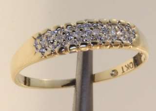 10k yellow gold womens .04cttw diamond wedding band ring 1.3g ladies 