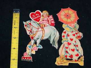 This item is 2 Antique Cutout VALENTINE CARDS w/ Movable Parts 
