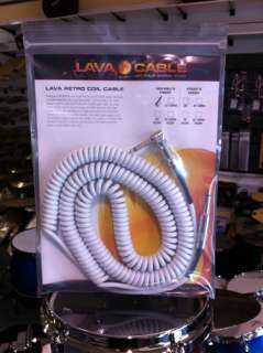 NEW Lava Cable Lava Coil 20 Feet White 90 degree / Straight Ends Free 
