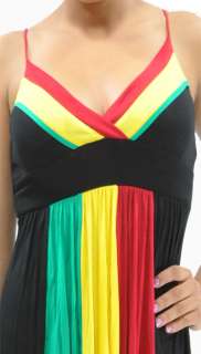 New Rasta Knee Length Dress   Sexy Rasta Ladies Jamaica Reggae Dress 