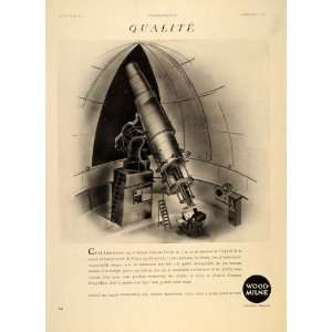   Milne Yerkes Observatory Telescope   Original Print Ad