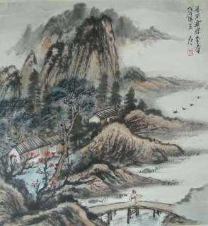 Excellent Chinese Mounted Painting of Landscape By Zhang DaQian  