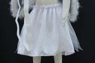 4P White Fairy Wings Wand headband Tutu Costume #01  