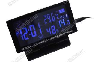   digital clock car thermometer hygrometer voltage weather forecast