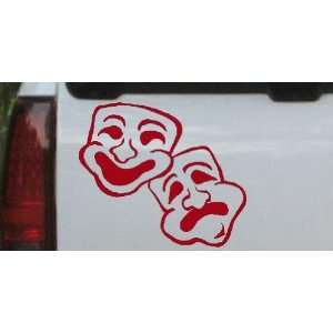Drama Theater Masks Other Car Window Wall Laptop Decal Sticker    Red 