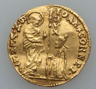1709 1722 Italy Venice Giovanni Corner II gold Zecchino ND VF  