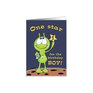  One Year Old Boy Alien and Stars Card Toys & Games