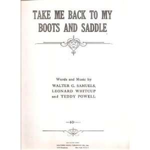  Sheet Music Take Me Back To My Boots And Saddle Walter G 