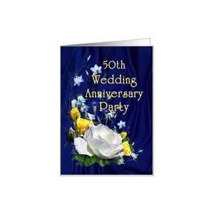  50th Wedding Anniversary Party Invitation Roses Card 