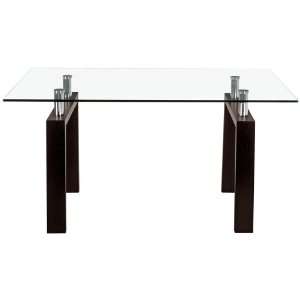  Arcos Glass and Chocolate Wenge Dining Table