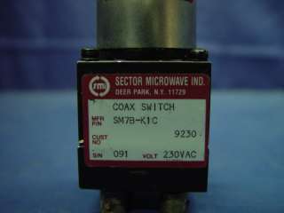 Sector Microwave Coax Switch 230 VAC Coaxial SM7B K1C  