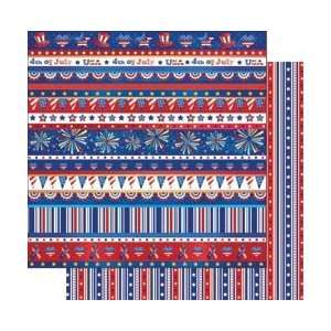 New   I Love America Glitter Double Sided Cardstock 12X12   Show Your 