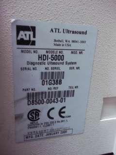 Philips ATL HDI 5000 Digital Color Ultrasound Abdominal 3D OB/GYN 