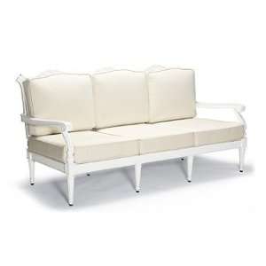  Glen Isle Outdoor Sofa with Cushions in White Finish   Off 