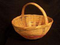 Vintage Woven Basket Large Made in Mexico flower basket Mint  