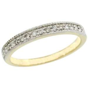  14k Gold Ladies 3mm Diamond Wedding Ring Band w/ 0.168 