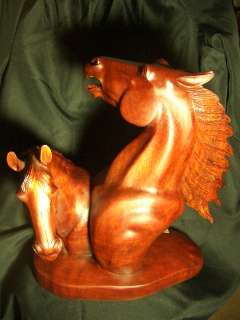 16 Wooden Horse Statue Mustang Sculpture Horse Heads  