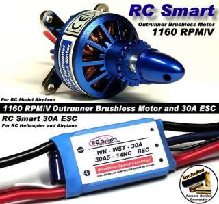 RC Model 1160 Outrunner Brushless Motor & 30A ESC CA053  