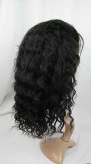 new full lace wig 100% indian remy human hair 12inch 1b# deep wave