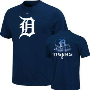  Detroit Tigers Navy Skyline T Shirt