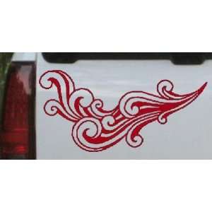 Red 46in X 23.0in    60s Style Swirl Wave Car Window Wall Laptop Decal 
