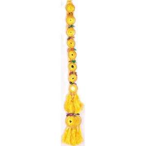  Yellow Hair braid Ornament (Choti)   Paranda with Mirrors 