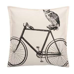  Thomas Paul Luddite Cotton Pillow   Owl/Bike