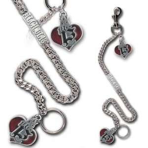  Pewter Wallet Chain with Hearts   26 long wallet chain features 