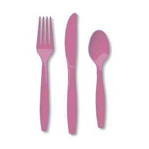  Heavy Duty Plastic Cutlery, Candy Pink