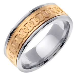  14K Two Tone Gold comfort fit Infinity Celtic Womens 