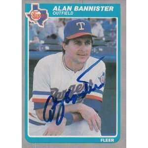   1985 Fleer #555 Alan Bannister Rangers Signed 