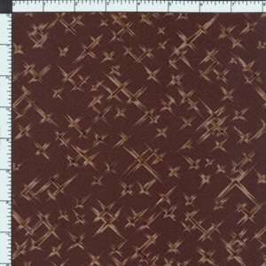 Cocoa Star Sparkle Brown 100% Cotton Twill Fabric BTY  