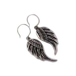  Femme Metale Angel Wings .925 Sterling Ear Rings Jewelry