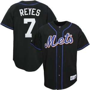  Majestic New York Mets #7 Jose Reyes Black Replica 