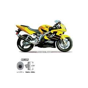  C2 Oval Canisters   High Mount Honda Slip On CBR600F4 