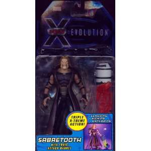  X Men Evolution Sabretooth with Toxic attack Barrel Toys 