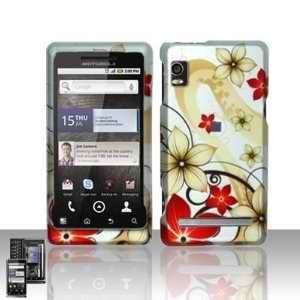  Motorola Droid 2 A955 Rubberized Red Flowers Premium Phone 
