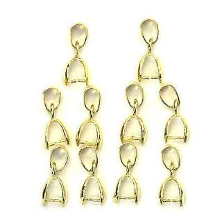 10pc Gold Plated Pinch Bail Clip 17mm  