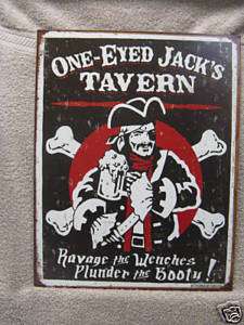 PIRATES Tin Metal Sign FUNNY Bar Decor BEER Jack  